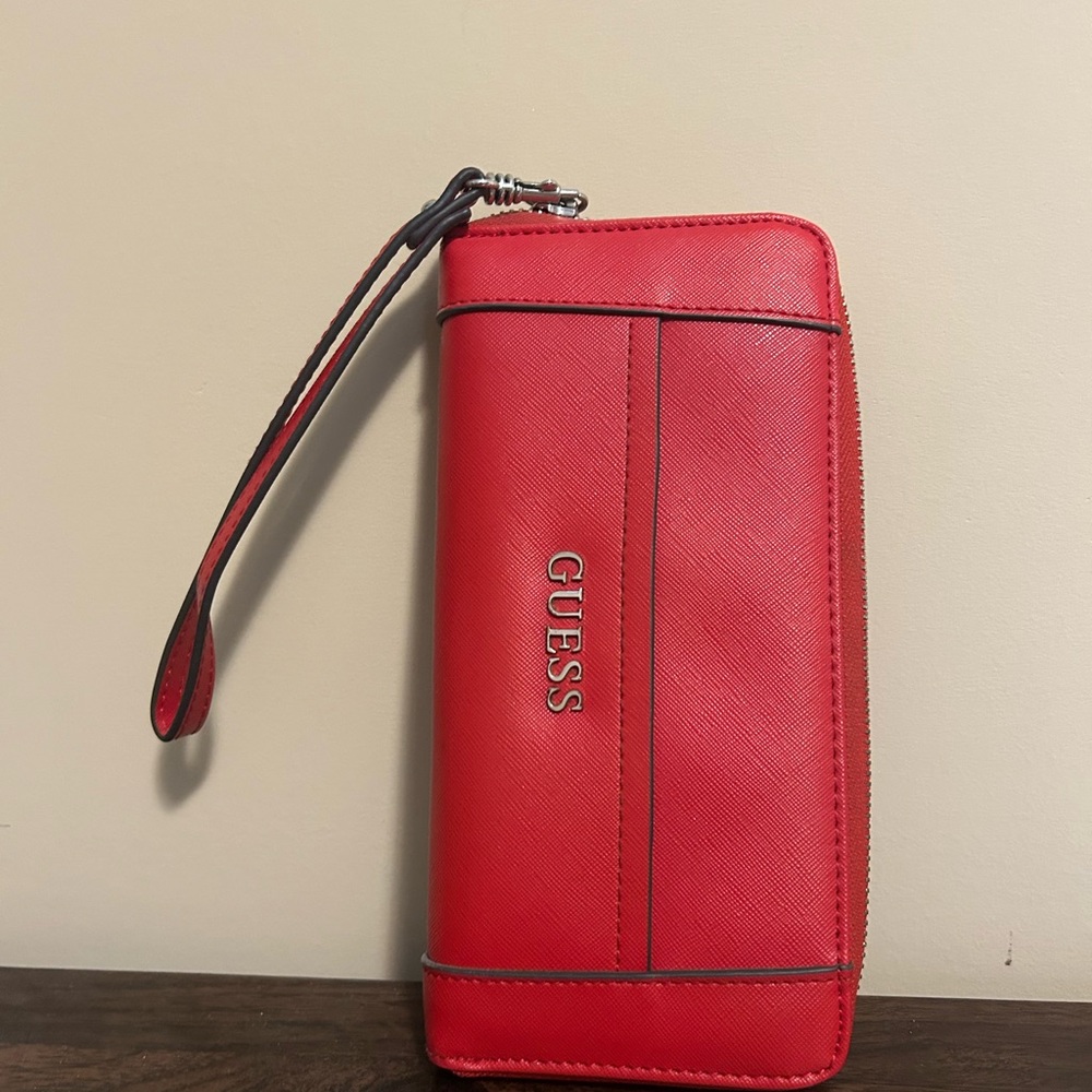 Guess Bold Red Wristlet Wallet